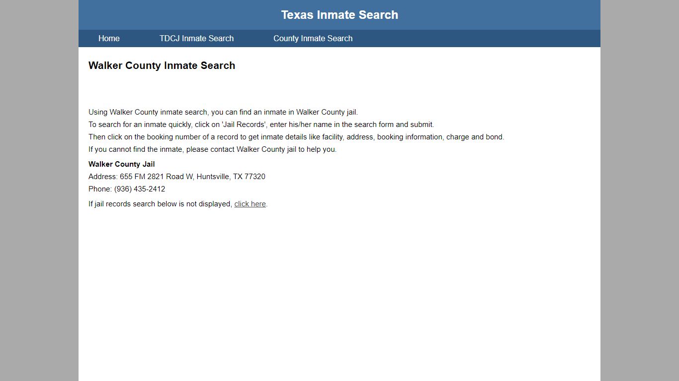 Walker County Jail Inmate Search